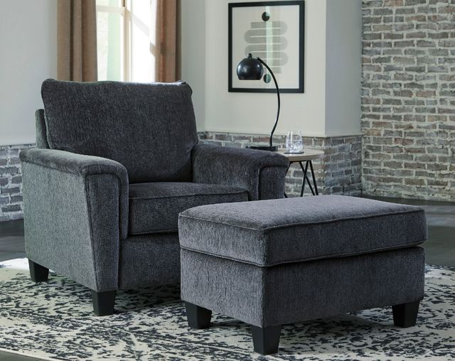 Signature Design by Ashley® Abinger 2-Piece Smoke Chair and Ottoman Set-3