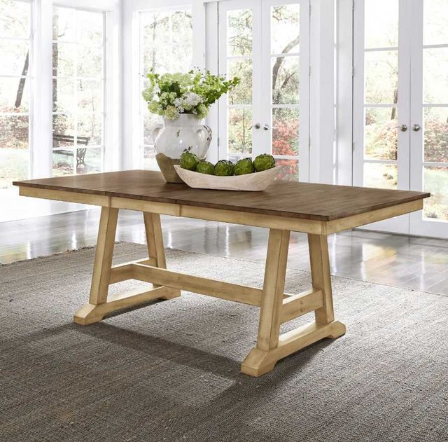 Liberty Furniture Lindsey Farm Brown/Natural Trestle Dining Table-2