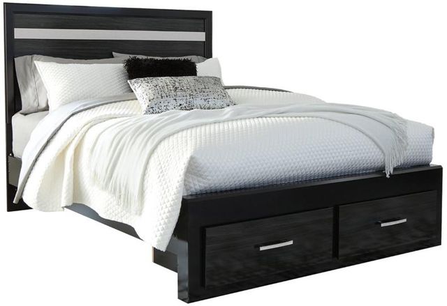 Signature Design by Ashley® Starberry 2-Piece Black Queen Storage Panel Bed Set-1