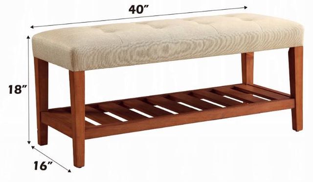 ACME Furniture Charla Beige/Oak Bench-3