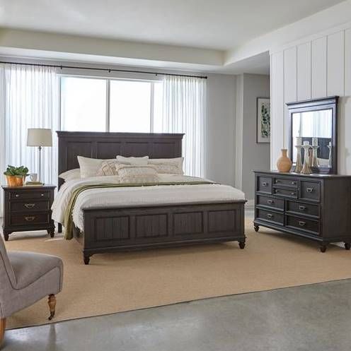 Liberty Furniture Allyson Park 4-Piece Wire Brushed Black Forest Bedroom Set-0