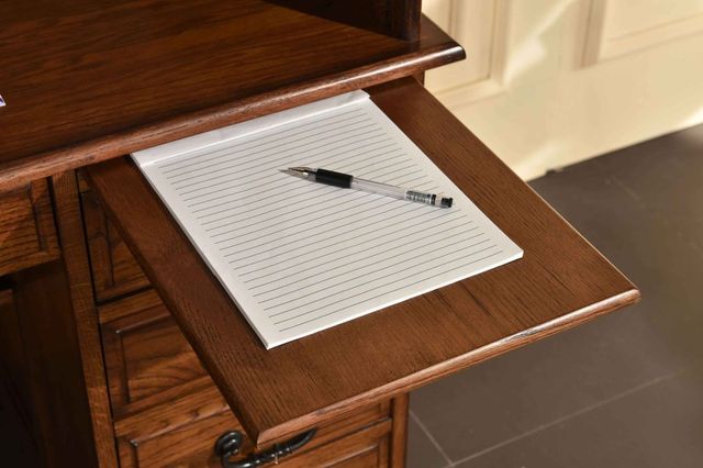 TEI Burnish Walnut Brown 54" Roll Top Secretary Desk-8