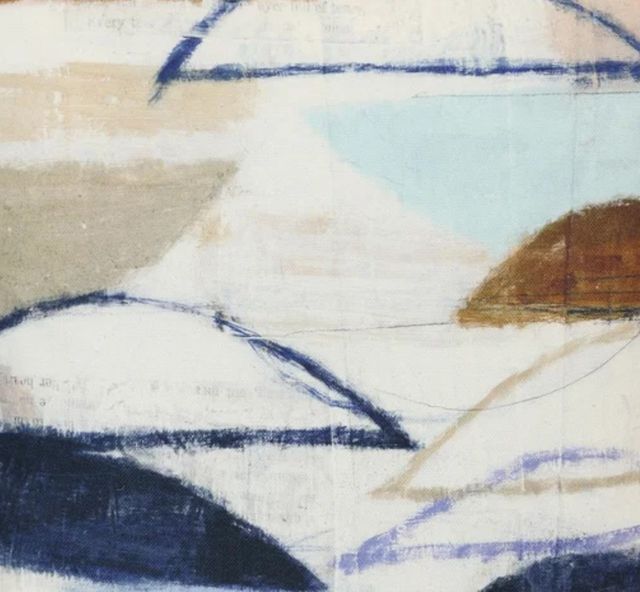 Stylecraft Norman Wyatt Home Beige/Blue Designer Throw Pillow-1