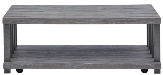 Magnussen Home® Eldridge Weathered Gravel Cocktail Table with Casters-1