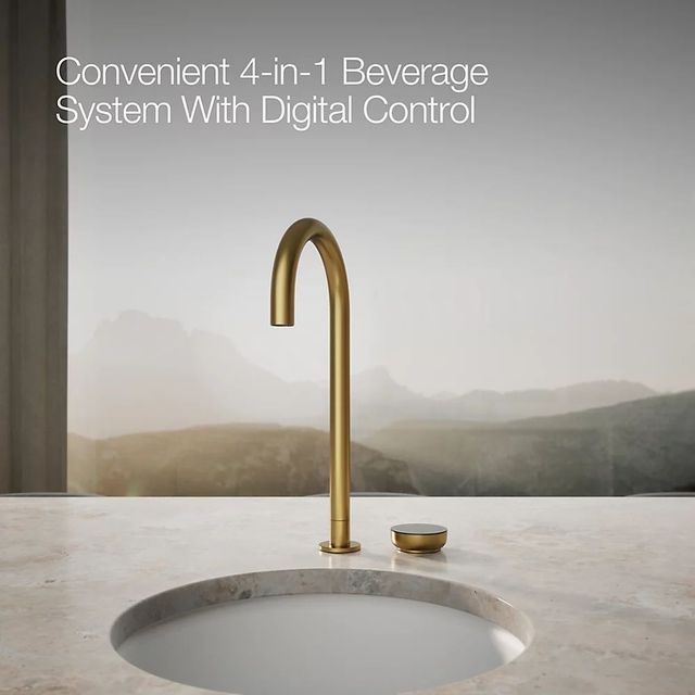 KOHLER® Aquifer® Vibrant Brushed Moderne Brass 4-in-1 Tall Arc Beverage Faucet-3