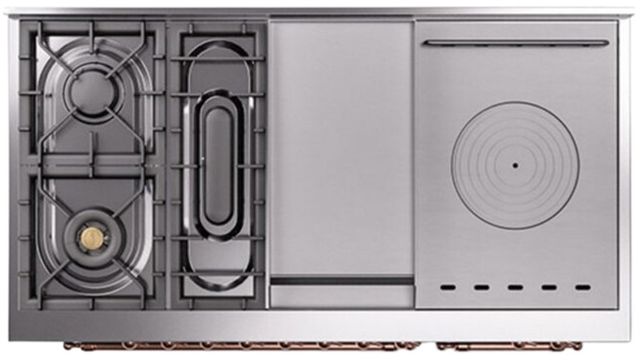 Ilve® Nostalgie II Series 48" Midnight Blue Pro Style Dual Fuel Range-3