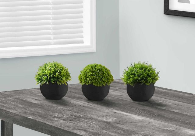 Monarch Specialties Inc. 3-piece 5" Artificial Grass with Black Pot-1