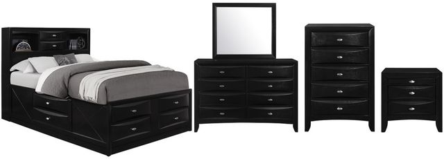 Global Furniture USA Linda 5-Piece Black King Bedroom Set-0