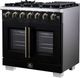 FORNO® Capriasca Series Alta Qualita 36" Black Pro Style Gas Range-2