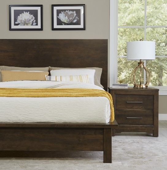 Artisan & Post by Vaughan-Bassett Crafted Cherry by Ben & Erin Napier Dark Cherry California King Plank Panel Bed-2