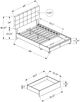 Monarch Specialties Inc. Beige Linen Queen Storage Bed-2