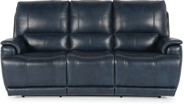 Bassett® Furniture Burlington Navy Leather Power Reclining Sofa-0