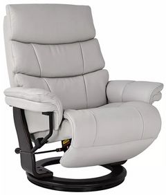 Benchmaster Cheer Light Gray Swivel Reclining Chair with Flip-Up Footrest