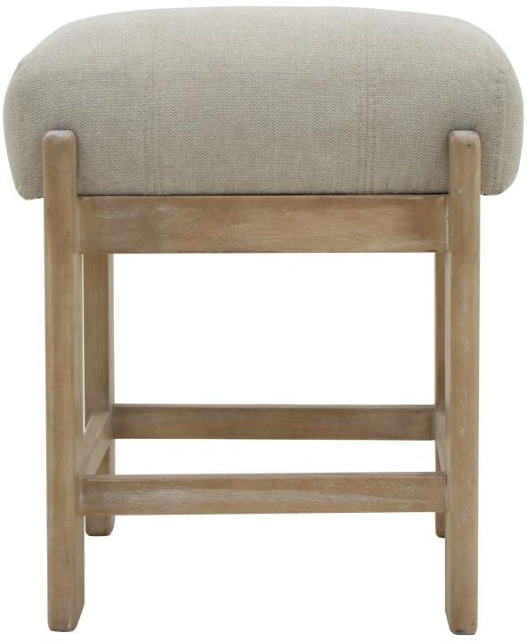 International Furniture Direct Balam Ivory/Stained White Accent Stool-1