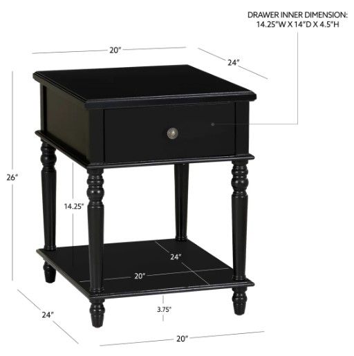 Powell® Pike Black Side Table-2