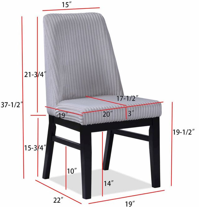 Crown Mark Hadley Light Gray/Black Dining Side Chair-2
