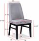 Crown Mark Hadley Light Gray/Black Dining Side Chair-2