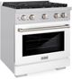 ZLINE Paramount 30" Stainless Steel Pro Style Dual Fuel Range with White Matte Door-3