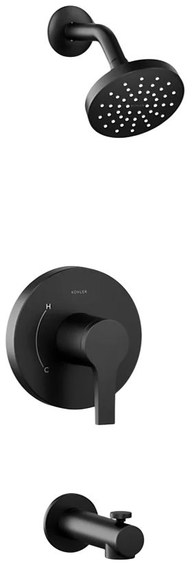 KOHLER® Elate® Rite-Temp® Matte Black 1.75 GPM Bath and Shower Trim Kit-0