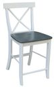 John Thomas Furniture® Dining Essentials Heather Gray/White X-Back Counter Stool-0