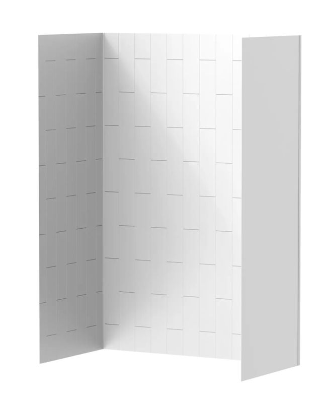 American Standard Aspirations™ White 48" x 36" Vertical Tile Shower Wall Set-2
