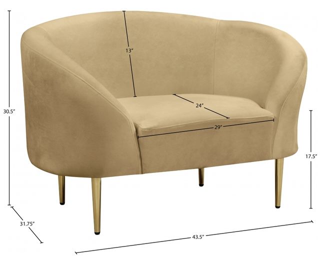 Meridian Furniture Ritz Camel Velvet Chair-2