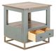International Furniture Direct Timber Forest Green End Table-4