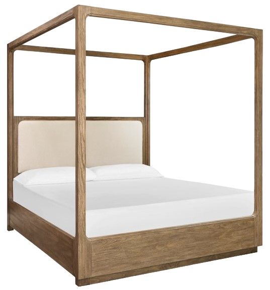Magnussen Home® Westbourne Dark Umber/Milo Ivory Queen Upholstered Poster Bed-0