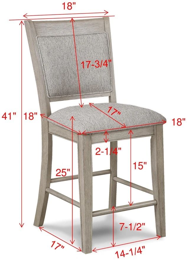 Crown Mark Fulton Beige/Gray Counter Height Chair-2
