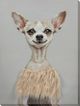 Classy Living Contemplative Glamorous Pup in Pearls Wall Art-0