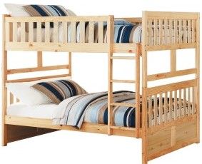 Mazin Furniture Bartly Natural Twin/Twin Youth Bunk Bed-3