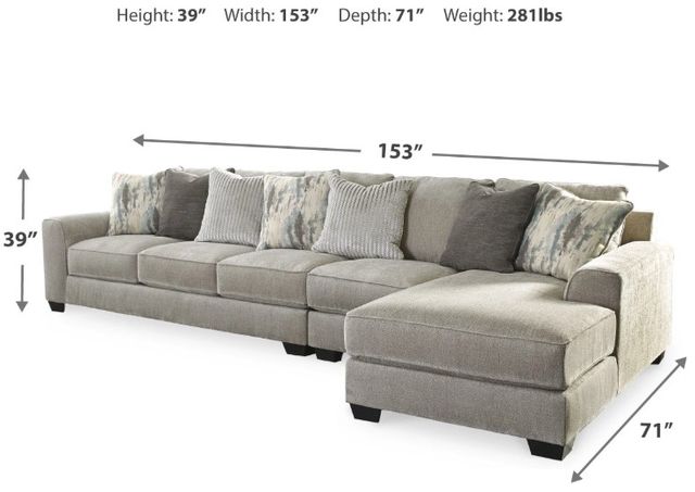 Benchcraft® Ardsley 3-Piece Pewter Right-Arm Facing Sectional and Chaise-1
