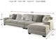 Benchcraft® Ardsley 3-Piece Pewter Right-Arm Facing Sectional and Chaise-1