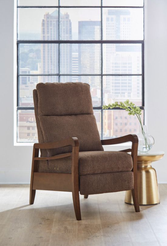 Best® Home Furnishings Customizable Field & Stream Home Ryberson Manual High Leg Recliner with Dark Walnut Legs-2
