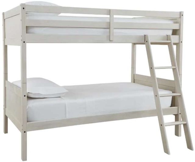 Signature Design by Ashley® Robbinsdale Antique White Youth Twin/Twin Bunk Bed with Ladder-0