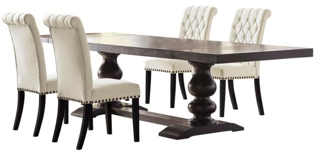 Coaster® Phelps 5-Piece Beige Dining Set with Black Base-0