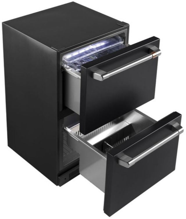 Café™ 5.7 Cu. Ft. Matte Black Refrigerator Drawers-2