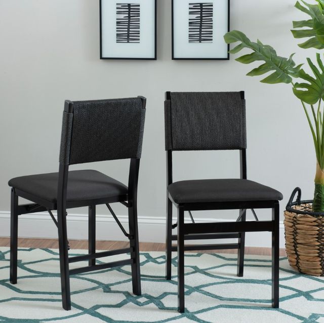 Linon Black 2-Piece Black Folding Dining Chair Set-1