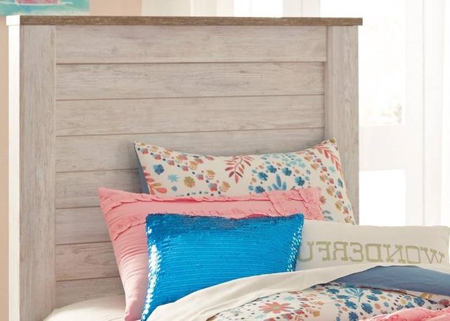Signature Design by Ashley® Willowton 6-Piece Whitewash Twin Youth Panel Headboard Bedroom Set-1