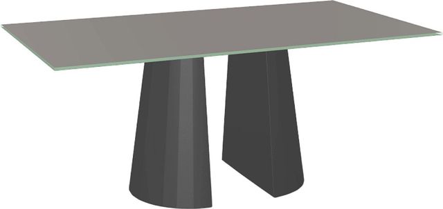 Amisco Customizable Gemma 72" Rectangular Dining Table with 0.5" Taupe Glass Top-0