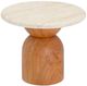 TOV Furniture Cynthia Travertine/Walnut Brown Concrete Indoor/Outdoor Side Table-4