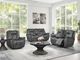 Corinthian Furniture Jordan Charcoal Power Reclining Console Loveseat with Headrest-1