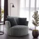 Furniture of America® Hoople Dark Gray Channel Tufted Swivel Chair-1