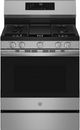 GE Profile™ 30" Fingerprint Resistant Stainless Steel Smart Freestanding Gas Convection Range with No Preheat Air Fry and EasyWash™ Oven Tray-0