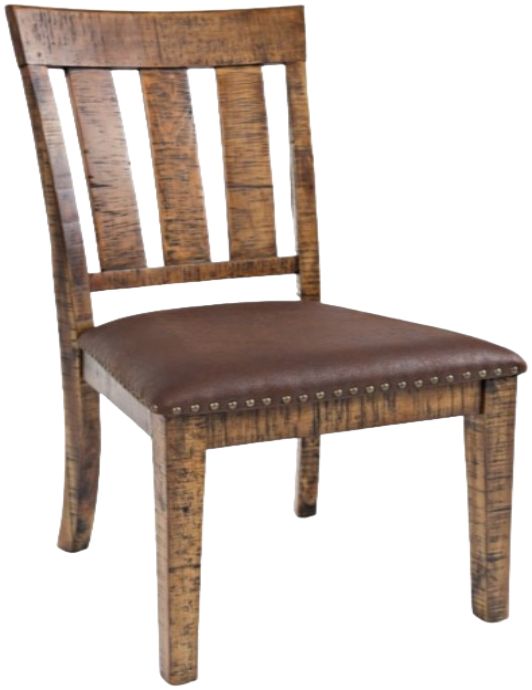 Jofran Inc. Cannon Valley Brown Slat Back Dining Side Chair-0