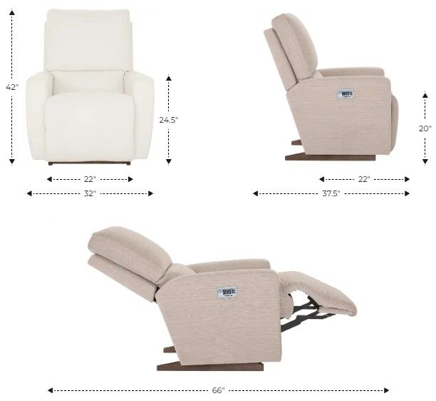 La-Z-Boy® Kells Shitake Leather Power Rocker Recliner with Headrest and Lumbar-2