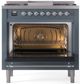 Ilve® Nostalgie II Series 36" Blue Grey Pro Style Dual Fuel Range-1