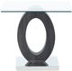 Global Furniture USA Glass Top End Table with Gray/White Base-1