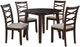 Coaster® Barton 5-Piece Dark Brown Round Wood Dining Table Set-1