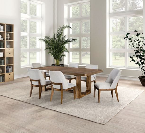 Furniture of America® Mandal Chestnut Dining Table-0